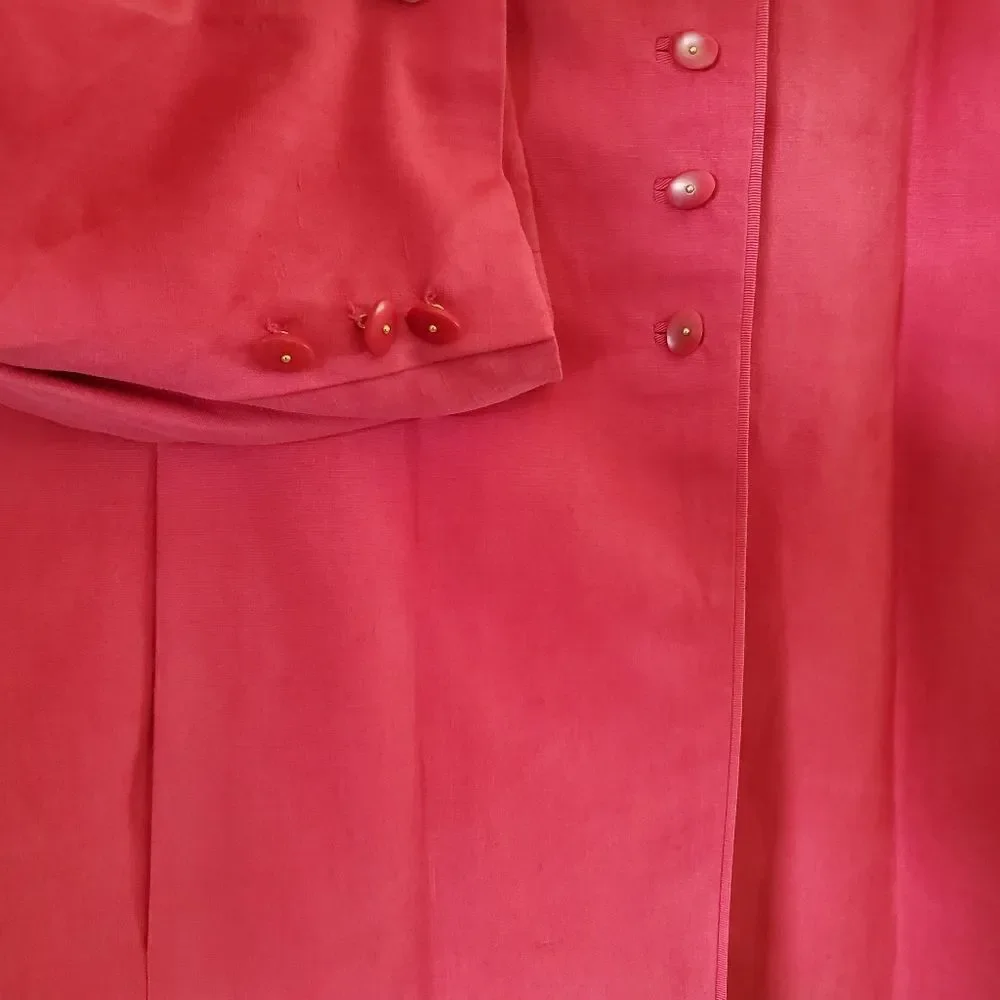 Vtg WORTH Petite Women's Pink  Blazer Silk & Linen-Blend  Size 14 Preppy‎